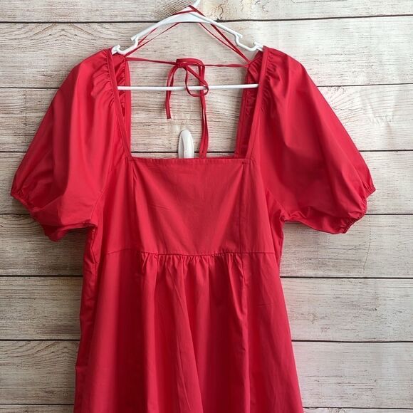 NEW WITH TAGS‎ DRAPER JAMES PUFFED SLEEVE DRESS IN HIBISCUS - Picture 4 of 9